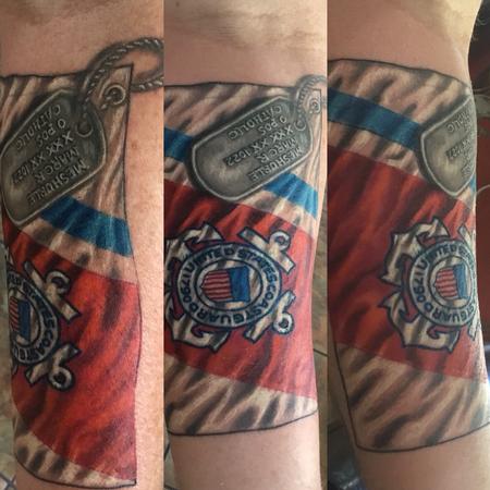 Tattoos - Realistic Coast Guard flag  - 140441